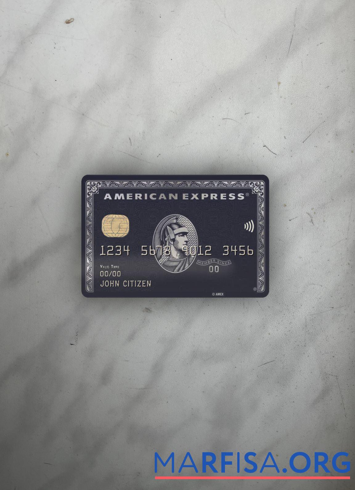 Downloadable USA JP Morgan Chase bank AMEX black card photolook front download for verification